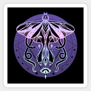 Luna Moth & Snakes Illustration: Pastel Goth Soft Grunge Colors Sticker